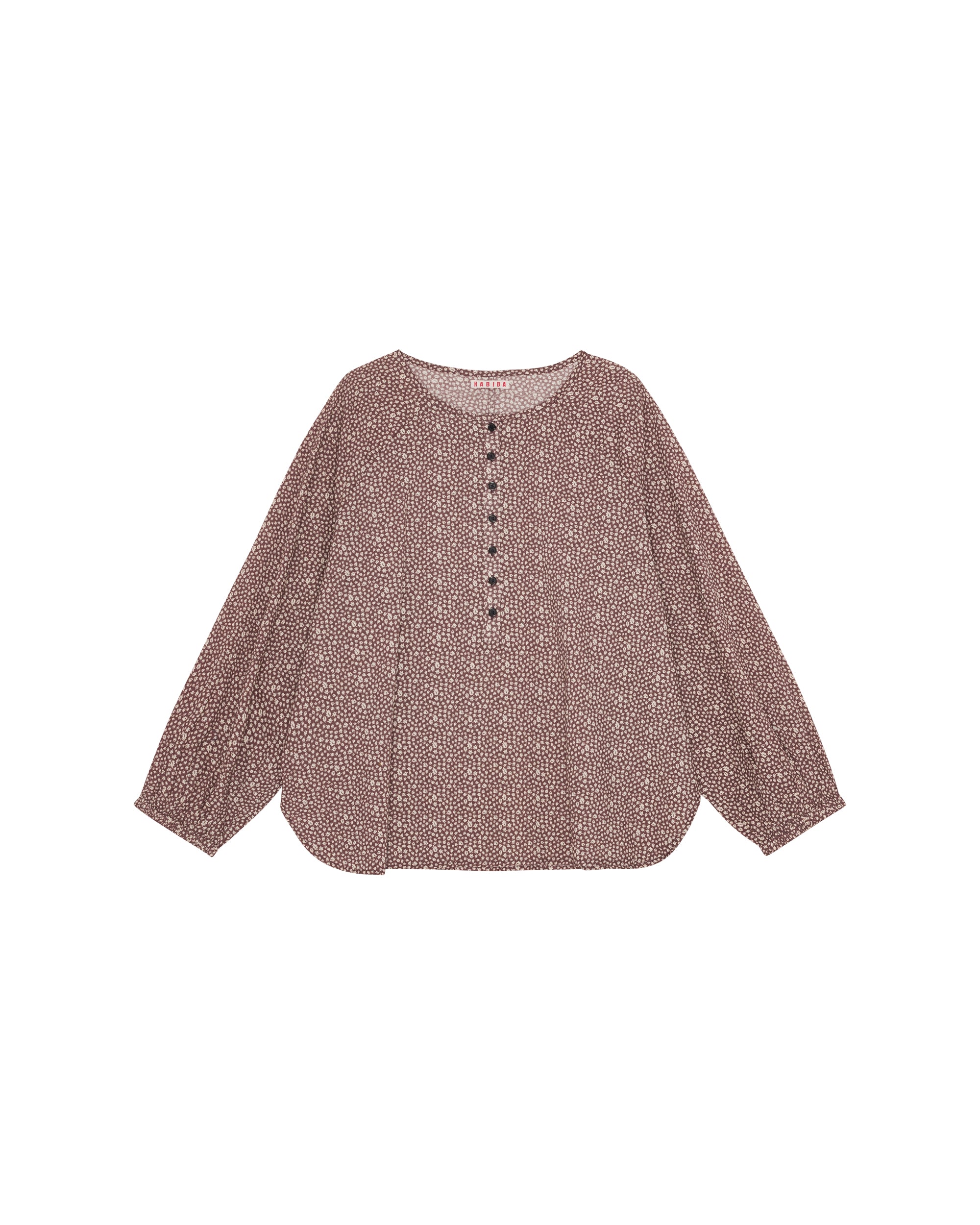 HABIBA AUTUMN LEAF BLOUSE W/ PLACKET Blouse BURGUNDY