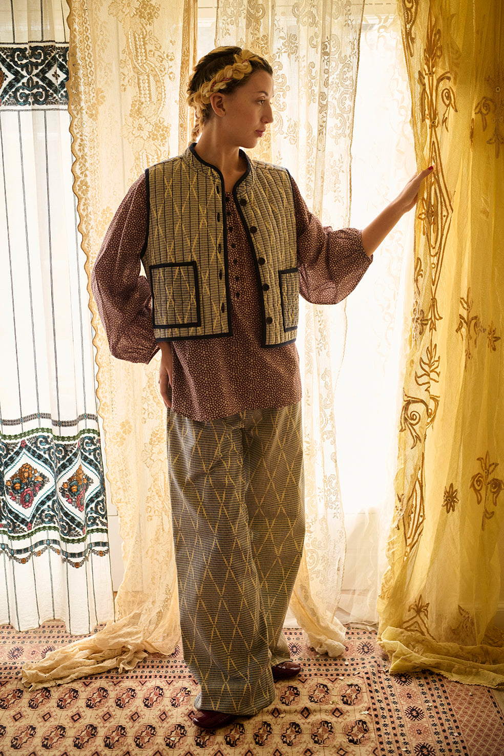 HABIBA AUTUMN LEAF BLOUSE W/ PLACKET Blouse LOVE