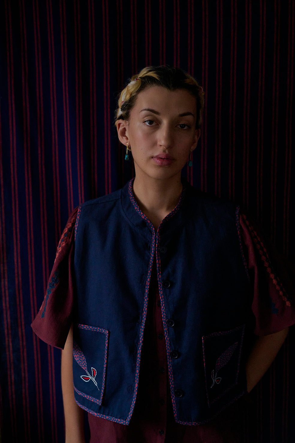 HABIBA BOHEMIA SHORT WAISTCOAT Waistcoat INDIGO