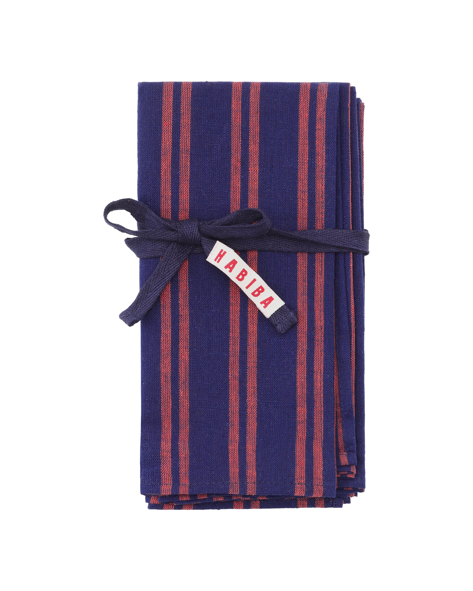 HABIBA BOLSTER STRIPE TABLE NAPKINS 4PCS Table napkins INDIGO