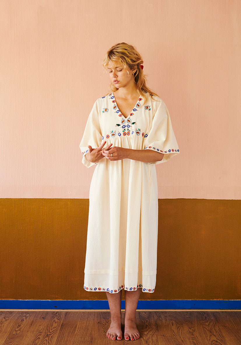 HABIBA FLORA DRESS 3/4 SLEEVE Dress VANILLA