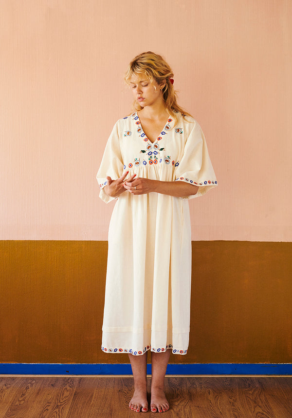 HABIBA FLORA DRESS 3/4 SLEEVE Dress VANILLA