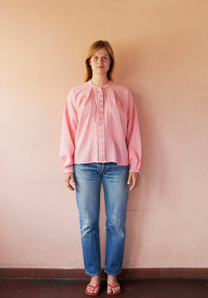 HABIBA LAURA BLOUSE WITH GATHERINGS Blouse FLAMINGO