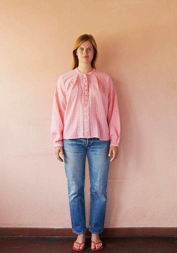 HABIBA LAURA BLOUSE WITH GATHERINGS Blouse FLAMINGO