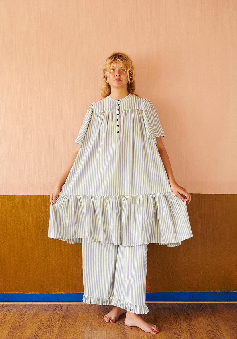 HABIBA MIO PANTS W. FRILL Pants SAPPHIRE