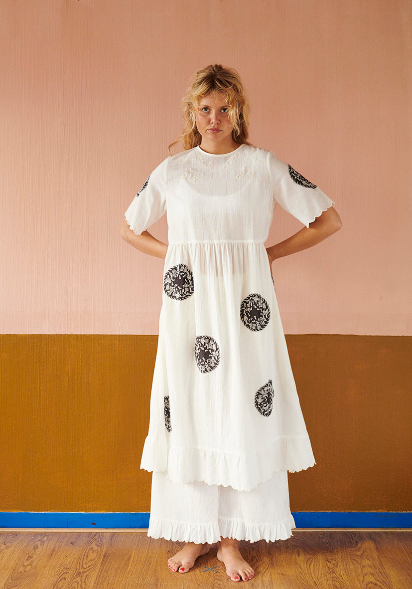 HABIBA PATTIE DRESS 3/4 SLEEVE Dress VANILLA