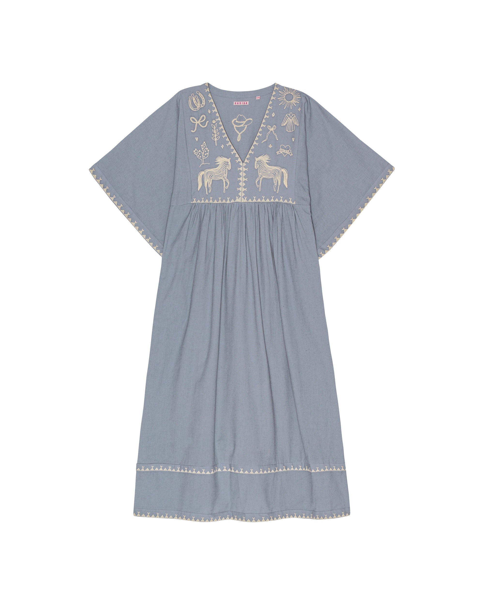 HABIBA POLLY EMBROIDERY DRESS 3/4 SLEEVE Dress SEA