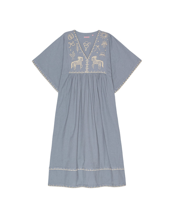 HABIBA POLLY EMBROIDERY DRESS 3/4 SLEEVE Dress SEA