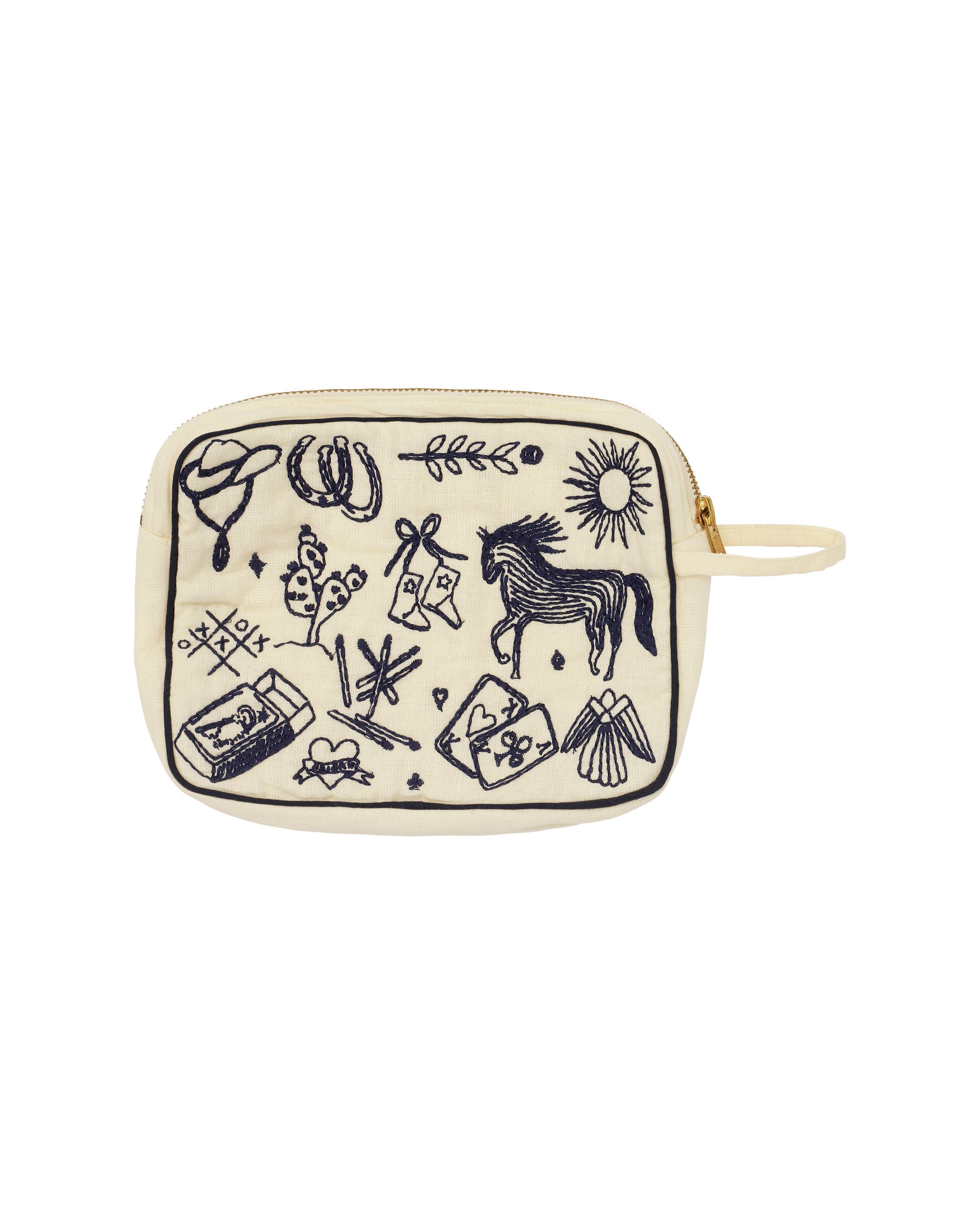 HABIBA POLLY EMBROIDERY MAKEUP CLUTCH Makeup clutch VANILLA