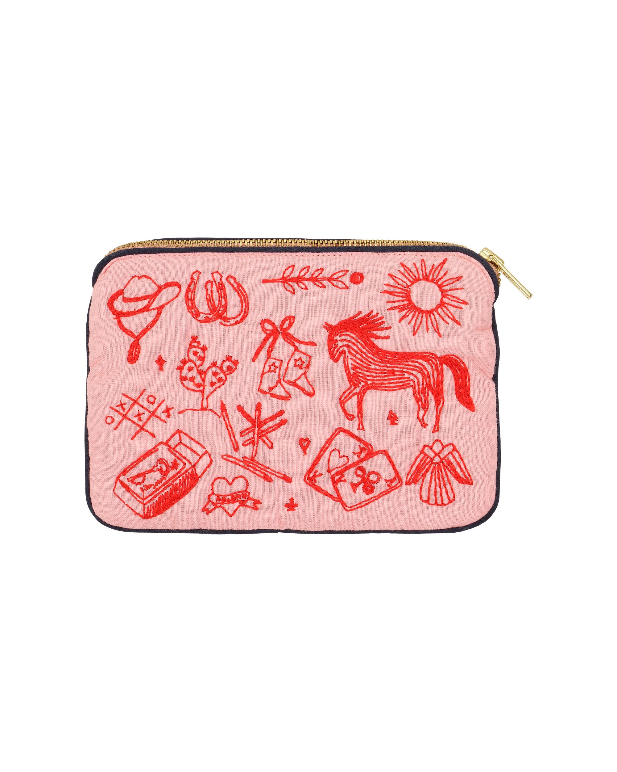 HABIBA POLLY EMBROIDERY MINI CLUTCH Mini clutch FLAMINGO