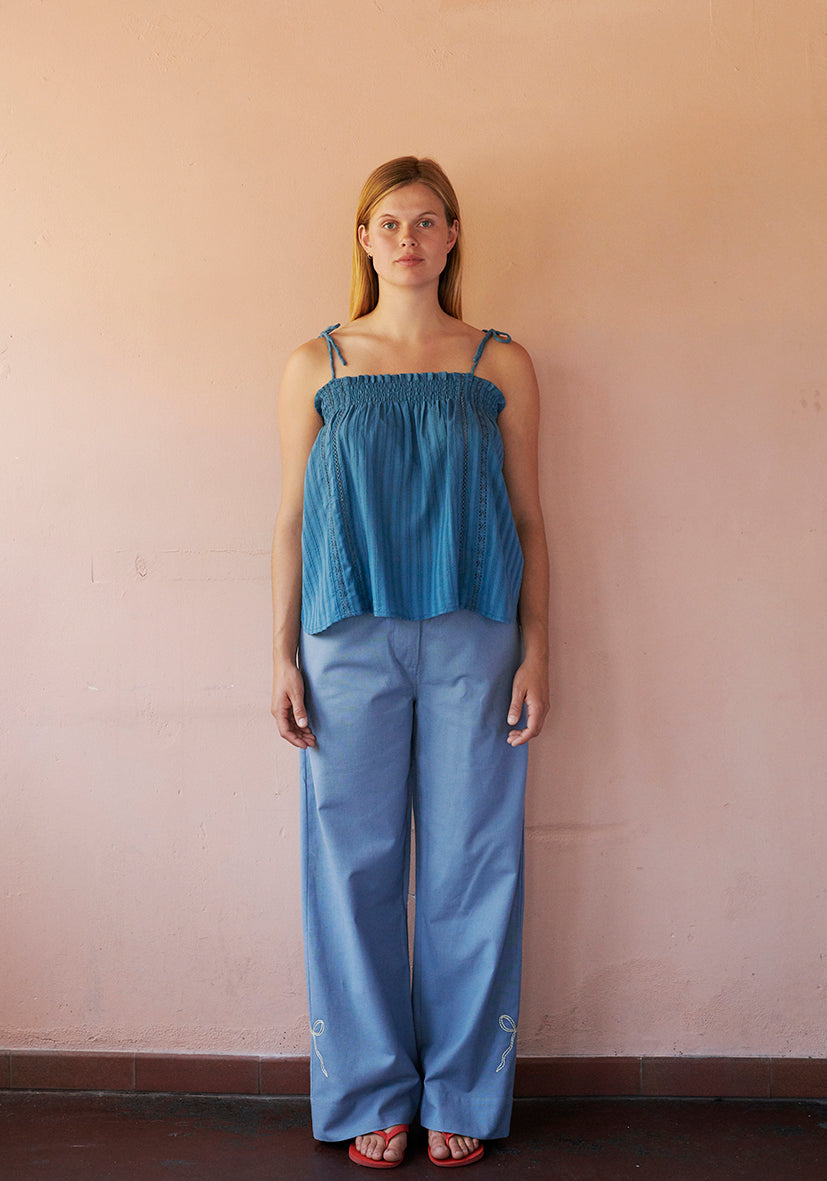HABIBA POLLY EMBROIDERY PANTS RELAXED Pants SEA