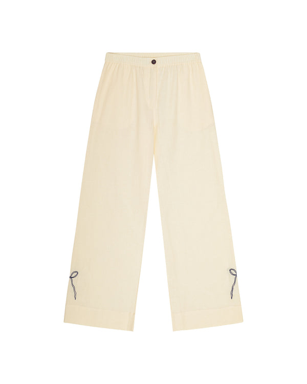 HABIBA POLLY EMBROIDERY PANTS RELAXED Pants VANILLA