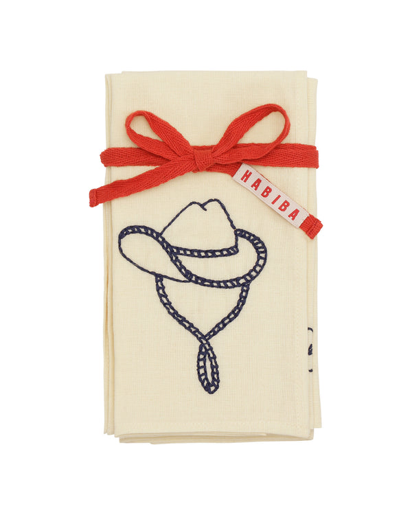 HABIBA POLLY EMBROIDERY TABLE NAPKINS 4 PCS Table napkins VANILLA