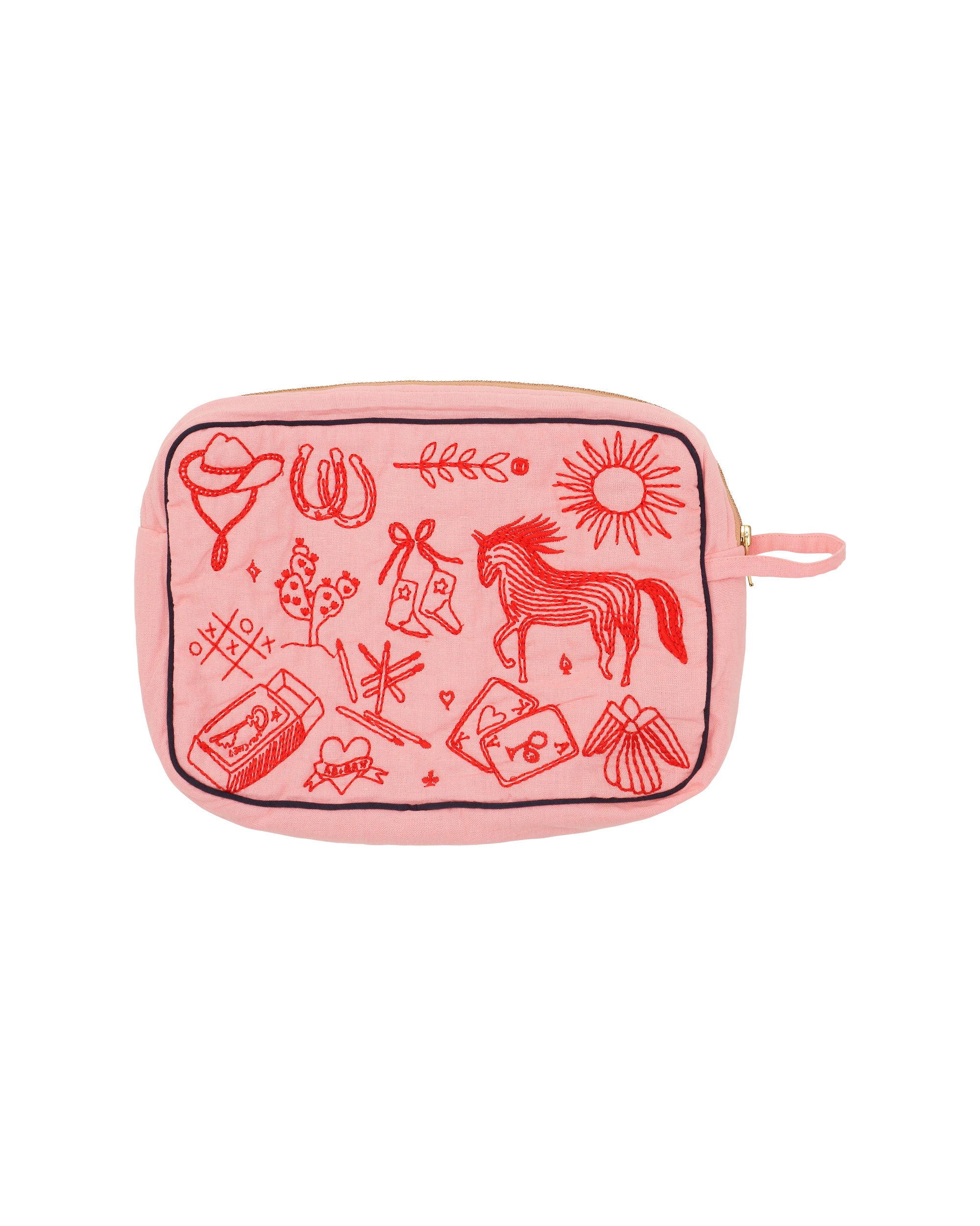 HABIBA POLLY EMBROIDERY TOILETRY BAG Toiletry bag FLAMINGO