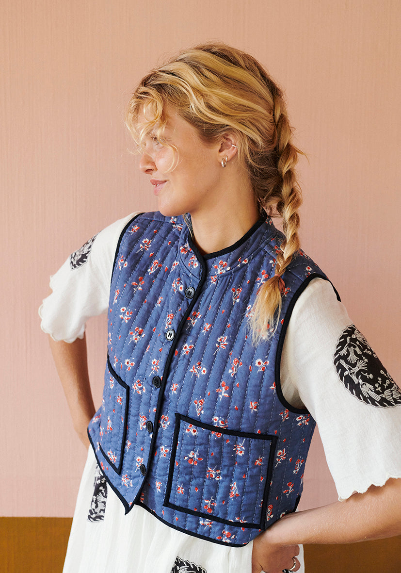 HABIBA REBECCA QUILTED WAISTCOAT Waistcoat SAPPHIRE