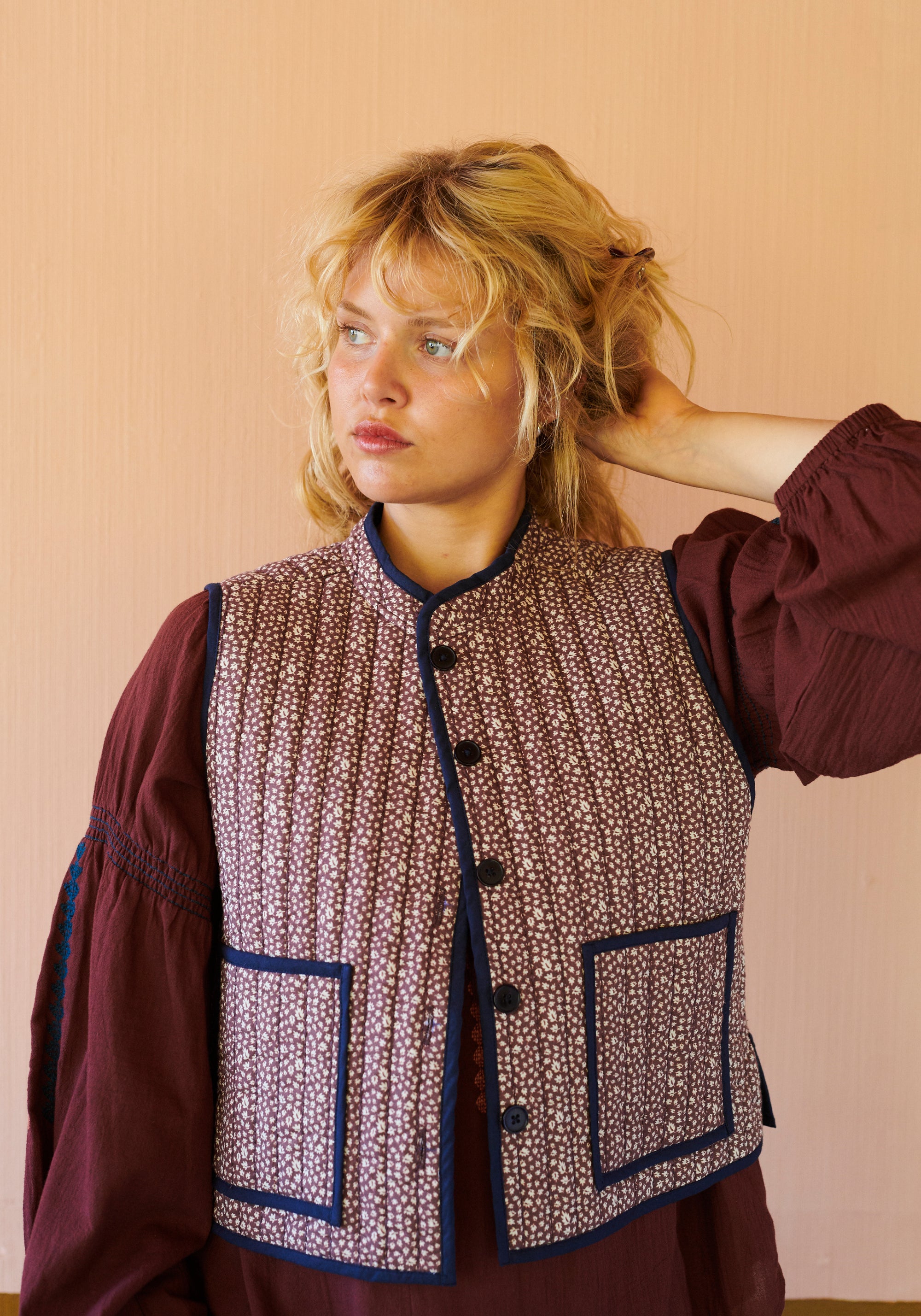 HABIBA ROMANIA BLOUSE W/ BELL SLEEVE Blouse BURGUNDY