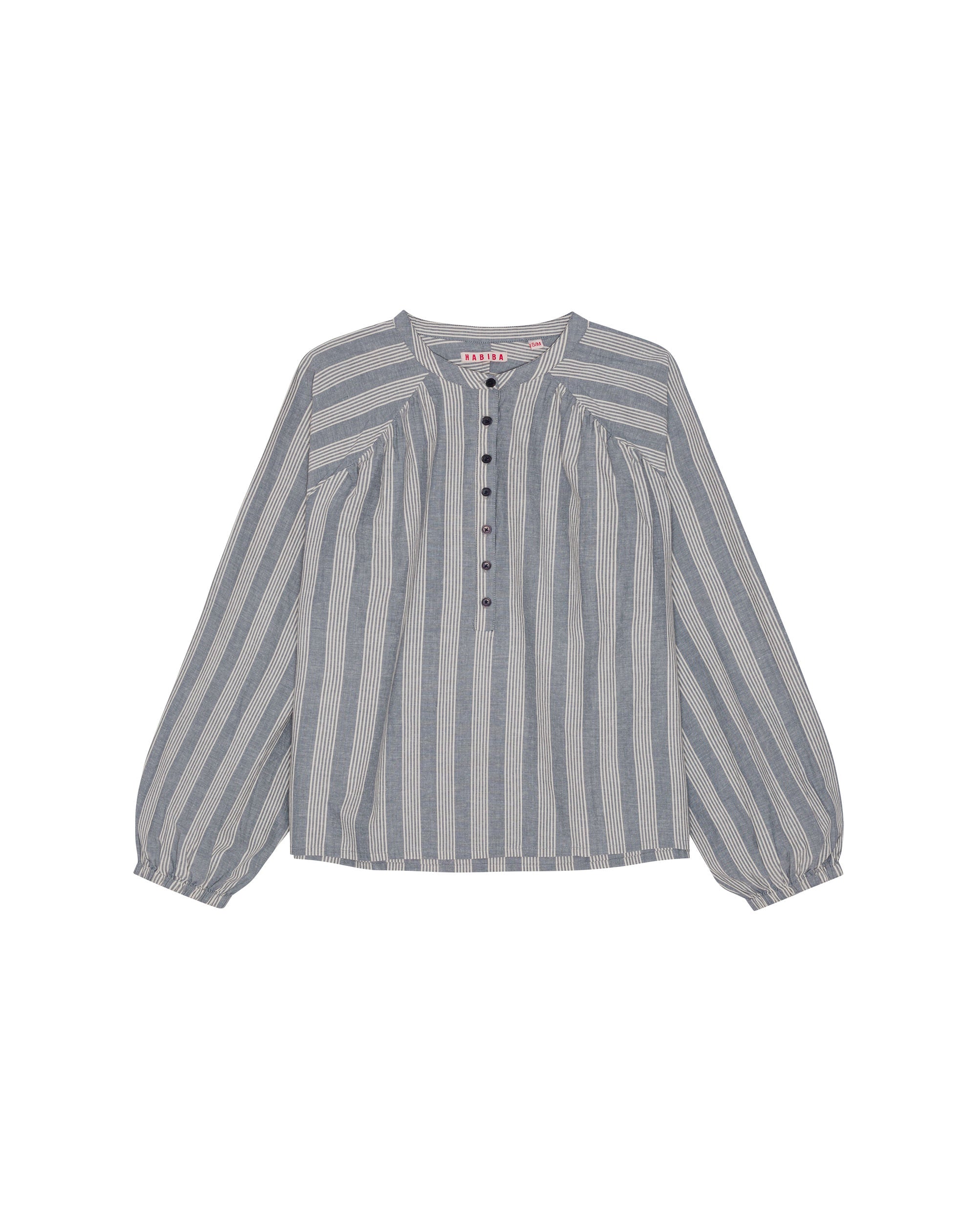 HABIBA STOCKHOLM STRIPE BLOUSE W GATHERINGS Blouse SEA