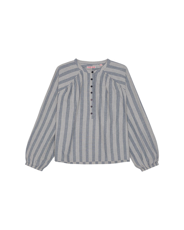 HABIBA STOCKHOLM STRIPE BLOUSE W GATHERINGS Blouse SEA